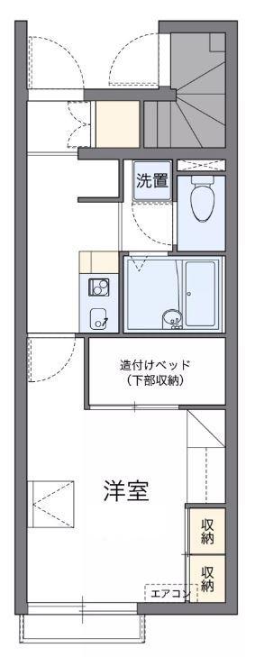 レオパレスグレイス木太(1K/1階)の間取り写真