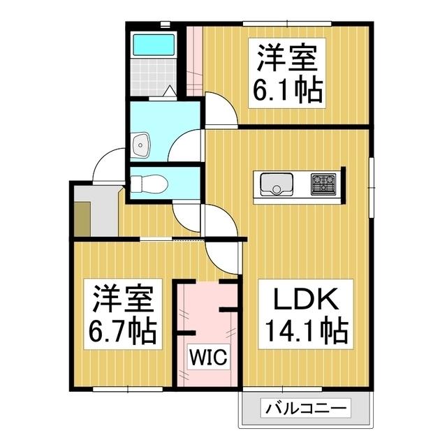 フレグランス西尾張部C棟(2LDK/2階)の間取り写真