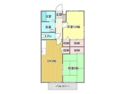 ヴィラ・中島(2LDK/2階)の間取り写真