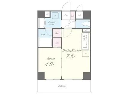 SNOW MAINTAIN(1DK/2階)の間取り写真