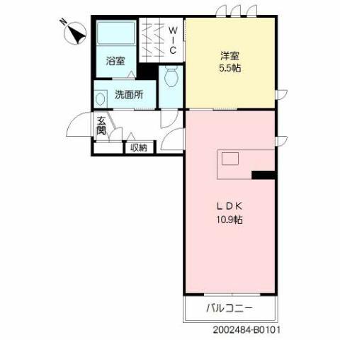 NAGOMI 弐番館(1LDK/1階)の間取り写真
