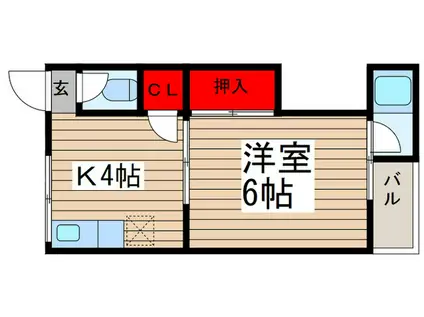 BELL FLORA(1K/1階)の間取り写真