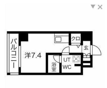 クラリッサ横浜ノワール(1K/6階)の間取り写真