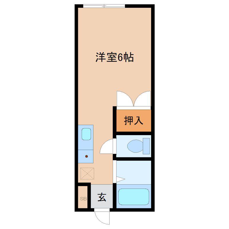 プレール(ワンルーム/2階)の間取り写真