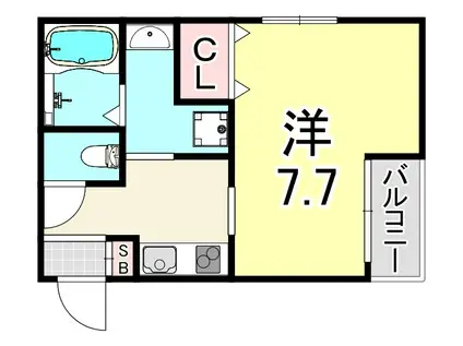 N´VILLAGE西宮戎(1K/2階)の間取り写真