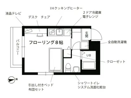 プチグランデ パティオ(ワンルーム/2階)の間取り写真