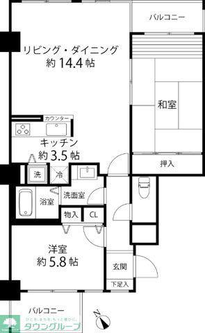 グリーンパーク横須賀中央(2LDK/2階)の間取り写真