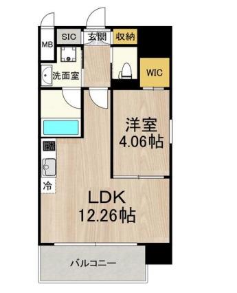 レオングラン本町橋(1LDK/4階)の間取り写真
