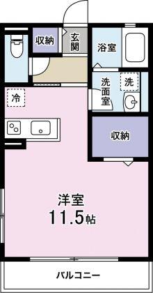 ハイム安樹(ワンルーム/2階)の間取り写真