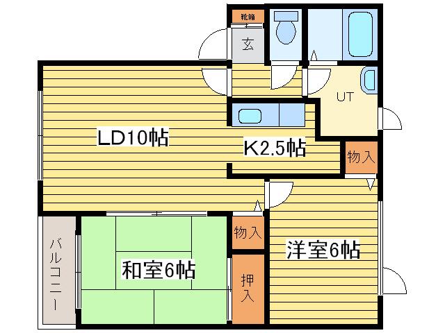 セレール26(2LDK/2階)の間取り写真