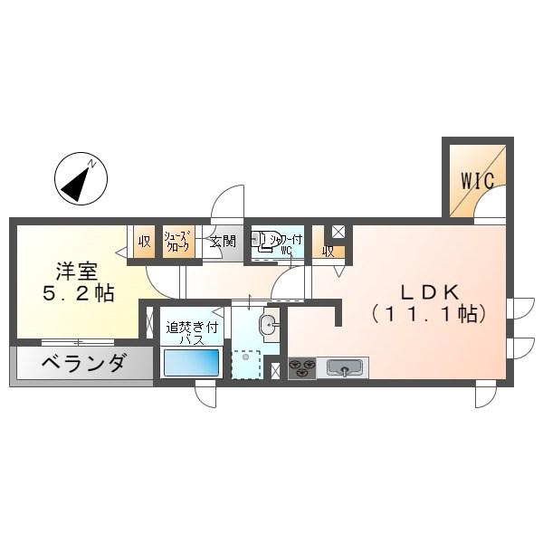 グランサンク天神(1LDK/2階)の間取り写真