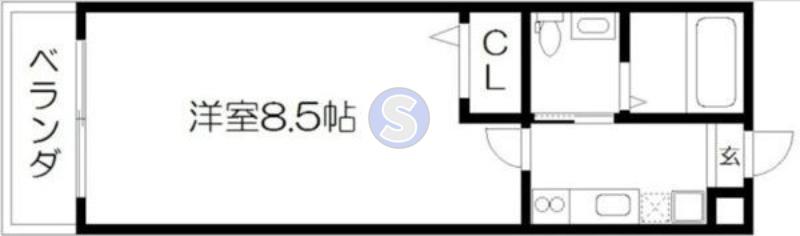 アークリード今出川大宮(1K/2階)の間取り写真