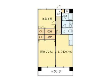 第5ジーオンビル(2LDK/3階)の間取り写真