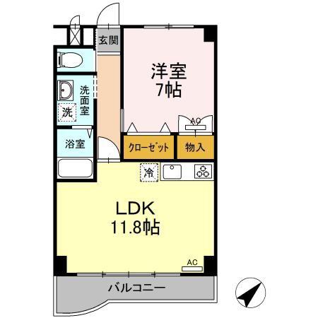 プレタ21(1LDK/2階)の間取り写真