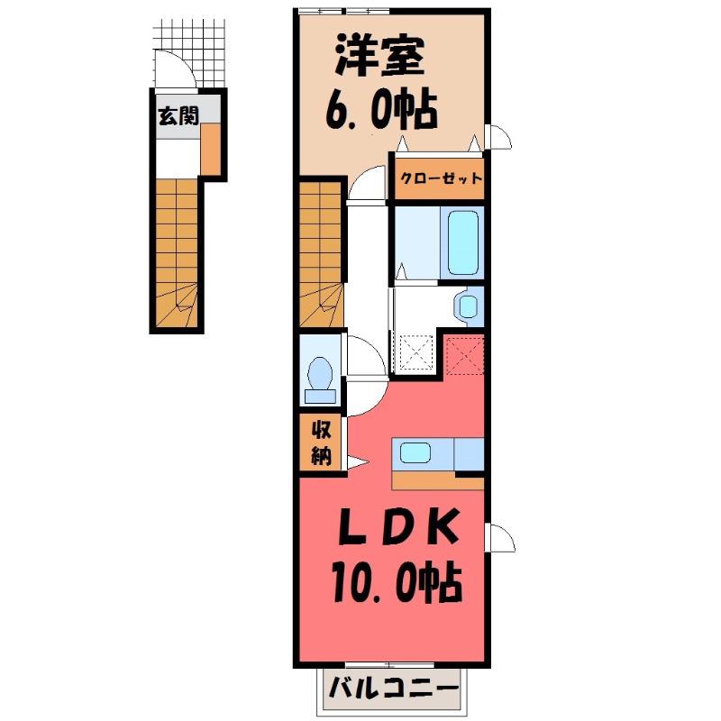 DEA・STAGE(1LDK/2階)の間取り写真