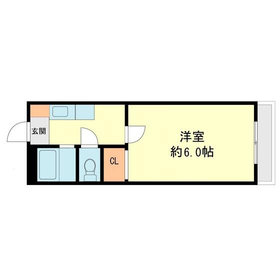 プレアール塔原東(1K/4階)の間取り写真