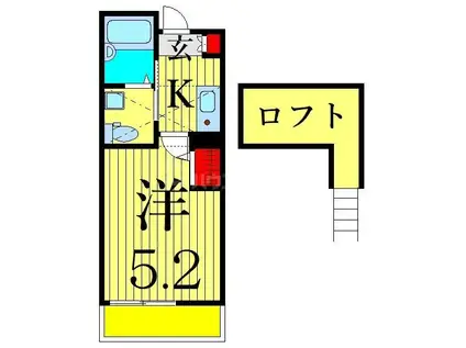 トラス宝町(1K/2階)の間取り写真