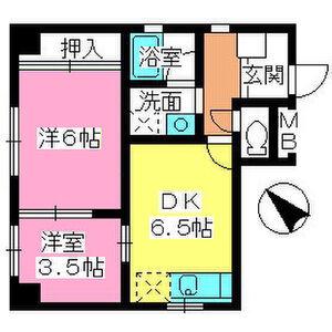 エクセレント百年橋(2DK/1階)の間取り写真