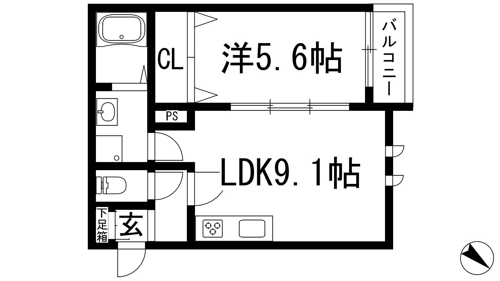 LE COCON(1LDK/1階)の間取り写真
