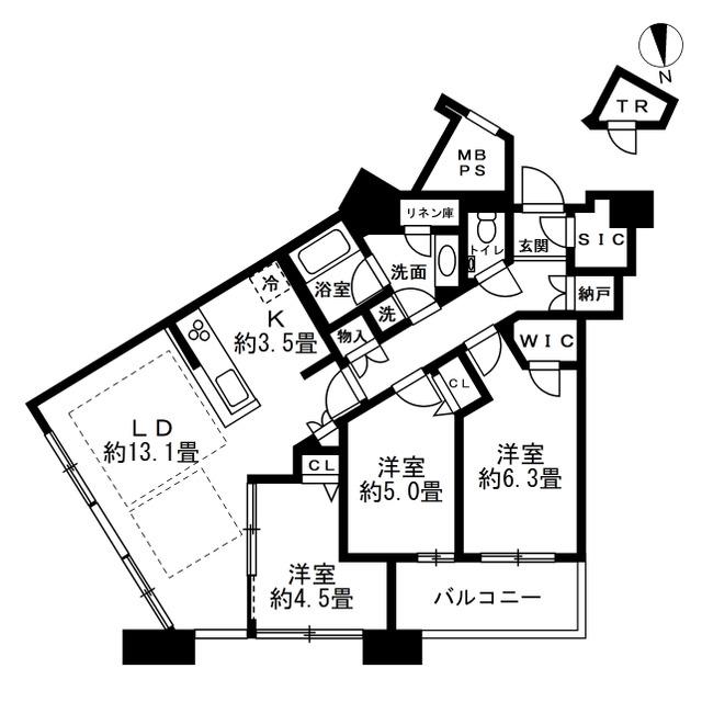 センターマークスタワー(3SLDK/33階)の間取り写真