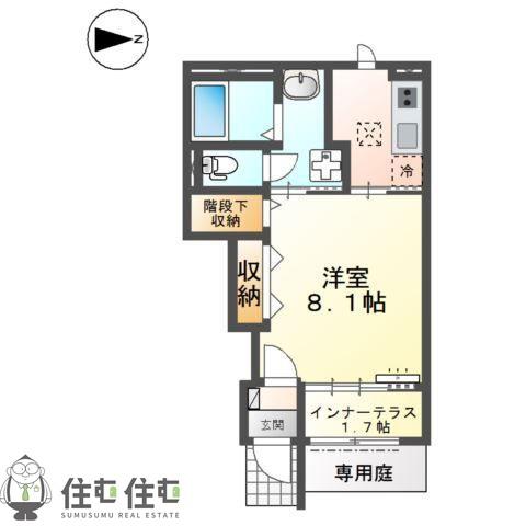 カーサ プラタ(1K/1階)の間取り写真