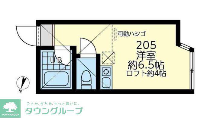 ユナイトKOKANラバーソウル(ワンルーム/2階)の間取り写真