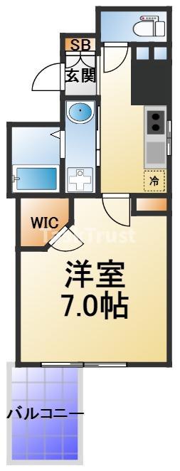 SOAR城東蒲生(1K/8階)の間取り写真