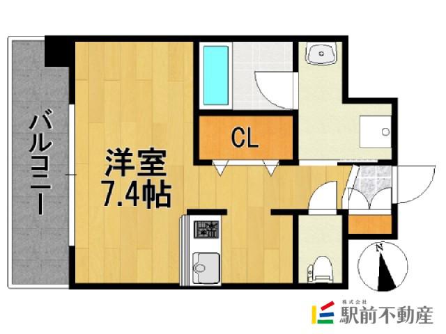 エンクレスト博多REY(1K/4階)の間取り写真