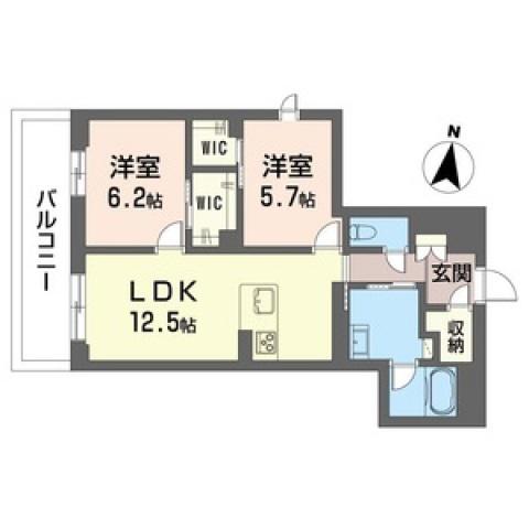サティス・ヴィータ(2LDK/1階)の間取り写真