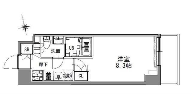 S-RESIDENCE浅草(1K/2階)の間取り写真