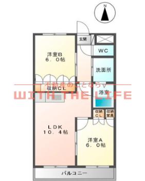 グランフォースMOCO(2LDK/2階)の間取り写真