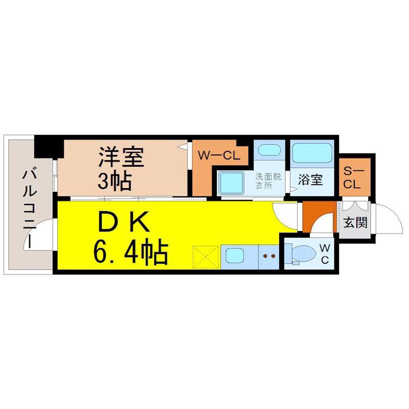 エステムコート名古屋サウスネクスト(1DK/8階)の間取り写真