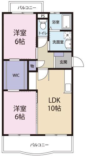 エスペランサ(2LDK/1階)の間取り写真