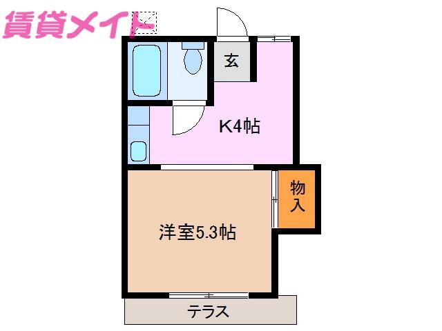ハウス住吉(1K/1階)の間取り写真