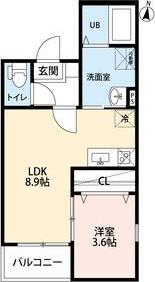 アヴニール金山(1LDK/3階)の間取り写真