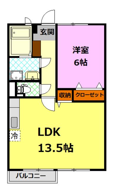 アーバンコート城南(1LDK/1階)の間取り写真