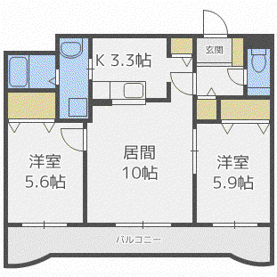 ルシード菊水元町(2LDK/2階)の間取り写真