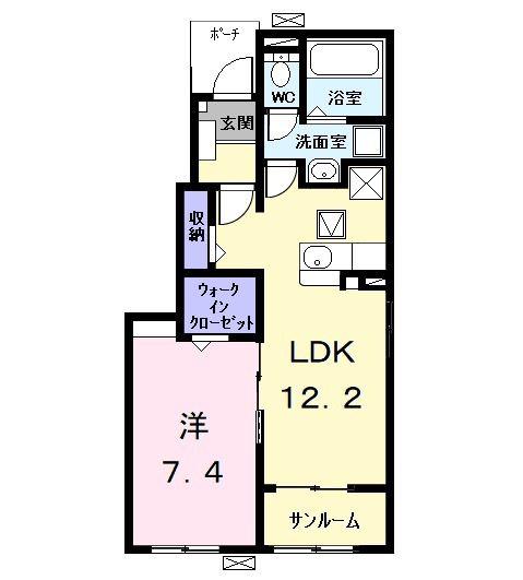 ルミエール中野新町(1LDK/1階)の間取り写真