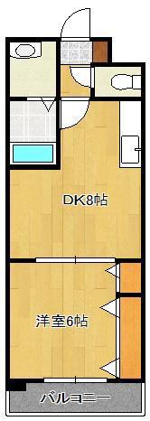 セントラルタイム キムラビル(1DK/4階)の間取り写真