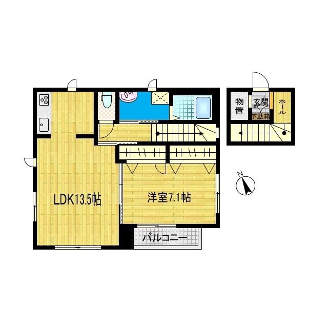 グランシエル(1LDK/2階)の間取り写真