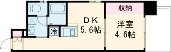 GARDENIA鶴見(1DK/8階)の間取り写真