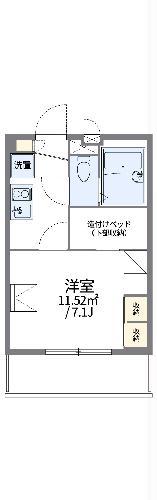 レオパレスBLUETIMES(1K/1階)の間取り写真