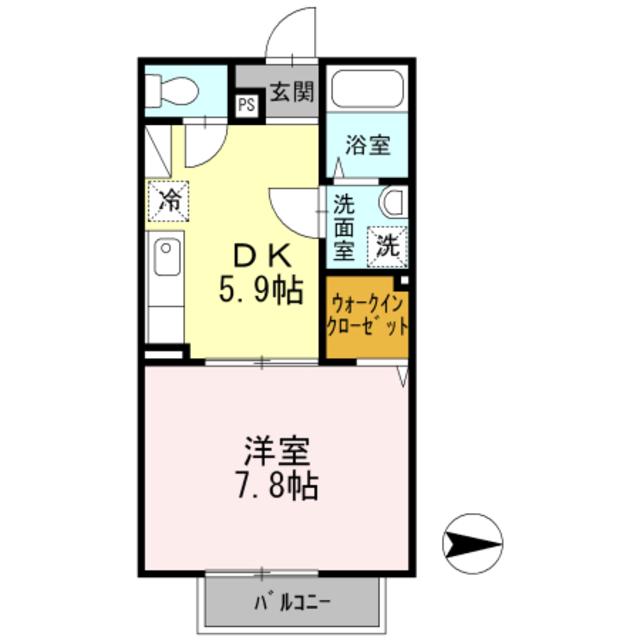 ユートピアもず(1DK/1階)の間取り写真
