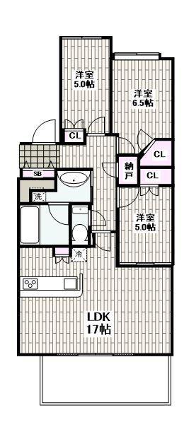 プラウド藤沢ウエスト(3LDK/6階)の間取り写真