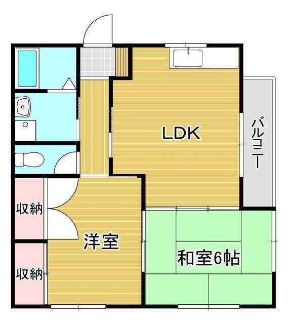 コーポ梶原(2LDK/2階)の間取り写真