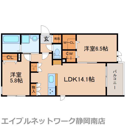 EMINENCEウエスト(2LDK/2階)の間取り写真