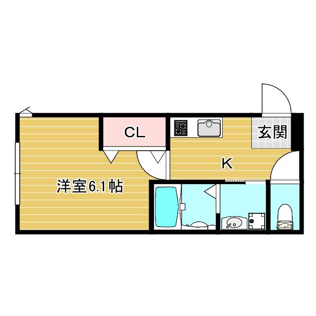 リープラス伊保駅前(1K/2階)の間取り写真