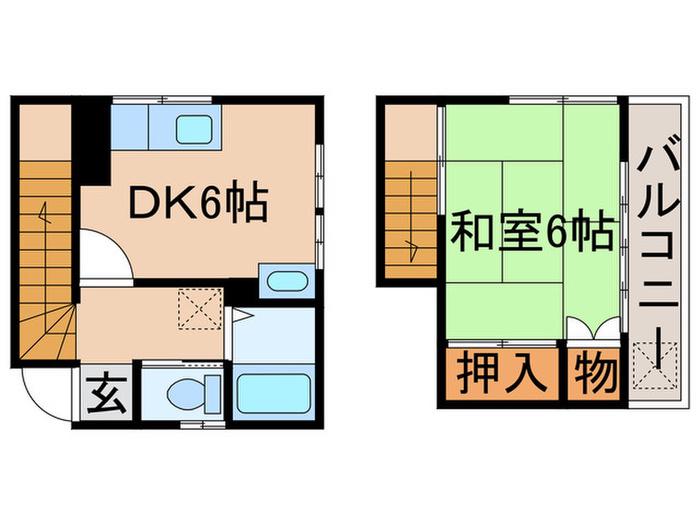 西水元5丁目メゾン(1DK/2階)の間取り写真