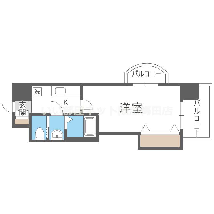 LUXE新大阪イースト2(1K/3階)の間取り写真
