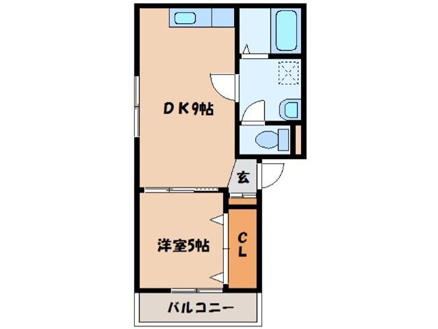 フロンティアゲート(1DK/2階)の間取り写真